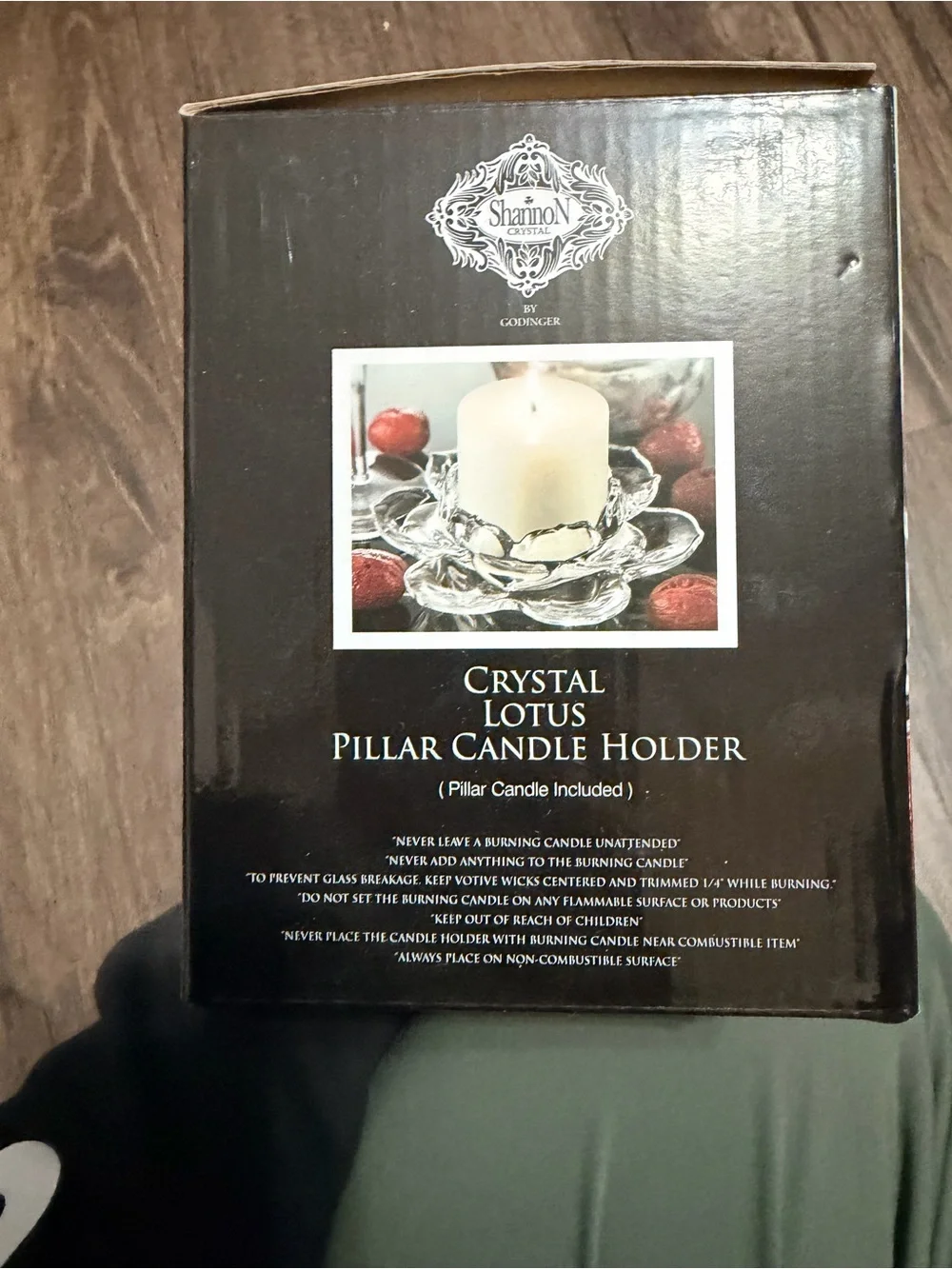 Godinger Clear Crystal Lotus Pillar Candle Holder